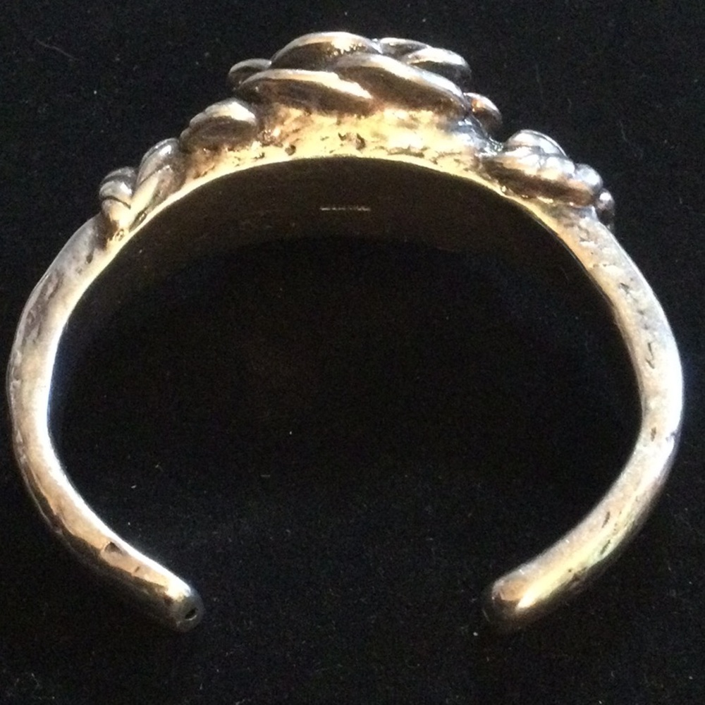 Big Vintage Sterling Silver Rose Bracelet - Picture 4 of 11